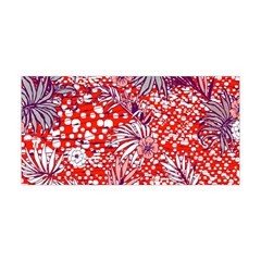 Leaf Red Point Flower White Yoga Headband by Ravend