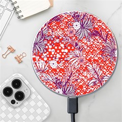 Leaf Red Point Flower White Wireless Charger by Ravend