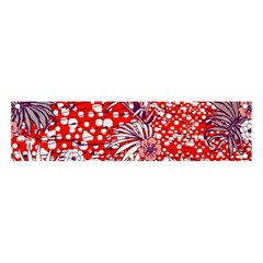 Leaf Red Point Flower White Banner And Sign 4  X 1  by Ravend