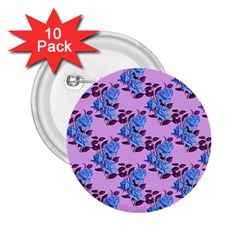 Roses Flowers Background Leaves 2 25  Buttons (10 Pack)  by Ravend