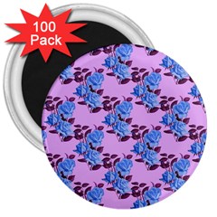 Roses Flowers Background Leaves 3  Magnets (100 Pack) by Ravend