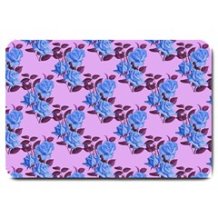 Roses Flowers Background Leaves Large Doormat  by Ravend