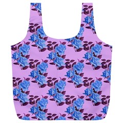 Roses Flowers Background Leaves Full Print Recycle Bag (xl) by Ravend