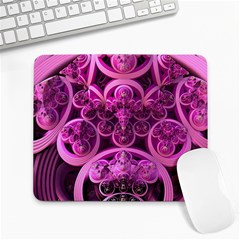 Fractal-math-geometry-visualization Pink Large Mousepads by Pakrebo