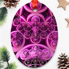 Fractal-math-geometry-visualization Pink Oval Ornament (two Sides) by Pakrebo