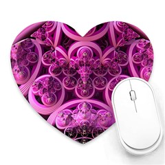 Fractal-math-geometry-visualization Pink Heart Mousepads by Pakrebo