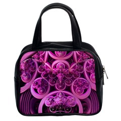 Fractal-math-geometry-visualization Pink Classic Handbag (two Sides) by Pakrebo