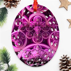 Fractal-math-geometry-visualization Pink Ornament (oval Filigree)