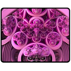 Fractal-math-geometry-visualization Pink Double Sided Fleece Blanket (medium)  by Pakrebo