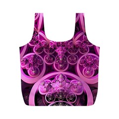 Fractal-math-geometry-visualization Pink Full Print Recycle Bag (m) by Pakrebo