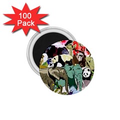 Zoo-animals-peacock-lion-hippo 1 75  Magnets (100 Pack)  by Pakrebo