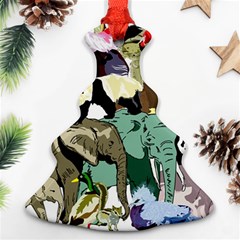 Zoo-animals-peacock-lion-hippo Ornament (christmas Tree) 