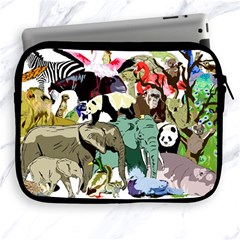 Zoo-animals-peacock-lion-hippo Apple Ipad 2/3/4 Zipper Cases by Pakrebo