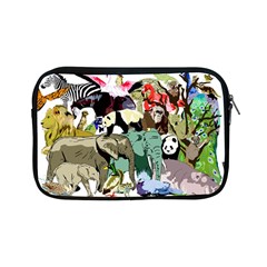 Zoo-animals-peacock-lion-hippo Apple Ipad Mini Zipper Cases by Pakrebo