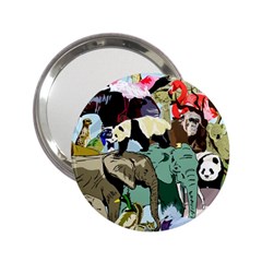 Zoo-animals-peacock-lion-hippo- 2 25  Handbag Mirrors by Pakrebo