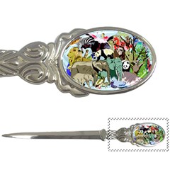 Zoo-animals-peacock-lion-hippo- Letter Opener by Pakrebo