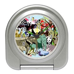 Zoo-animals-peacock-lion-hippo- Travel Alarm Clock