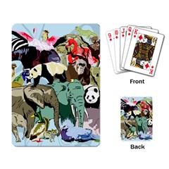 Zoo-animals-peacock-lion-hippo- Playing Cards Single Design (rectangle)