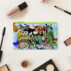 Zoo-animals-peacock-lion-hippo- Cosmetic Bag (xs) by Pakrebo