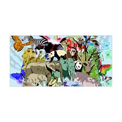 Zoo-animals-peacock-lion-hippo- Yoga Headband by Pakrebo