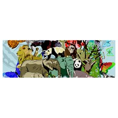 Zoo-animals-peacock-lion-hippo- Banner And Sign 12  X 4 