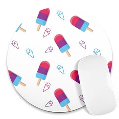 Ice Cream Popsicles Wallpaper Round Mousepads