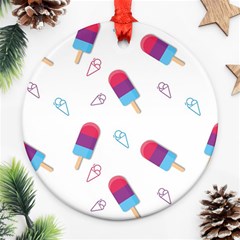 Ice Cream Popsicles Wallpaper Ornament (Round)