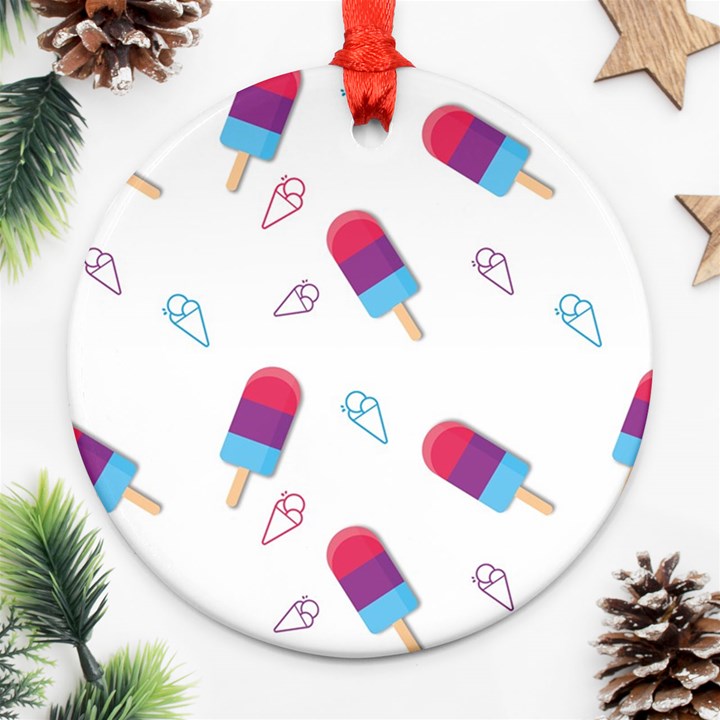 Ice Cream Popsicles Wallpaper Ornament (Round)