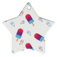 Ice Cream Popsicles Wallpaper Ornament (Star)