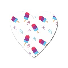 Ice Cream Popsicles Wallpaper Heart Magnet