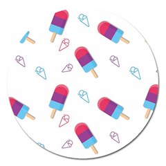 Ice Cream Popsicles Wallpaper Magnet 5  (Round)