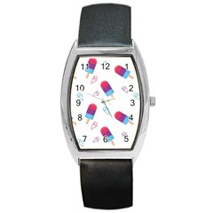 Ice Cream Popsicles Wallpaper Barrel Style Metal Watch