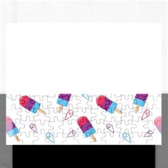 Ice Cream Popsicles Wallpaper Rectangular Jigsaw Puzzl by Ravend