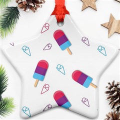 Ice Cream Popsicles Wallpaper Star Ornament (Two Sides)