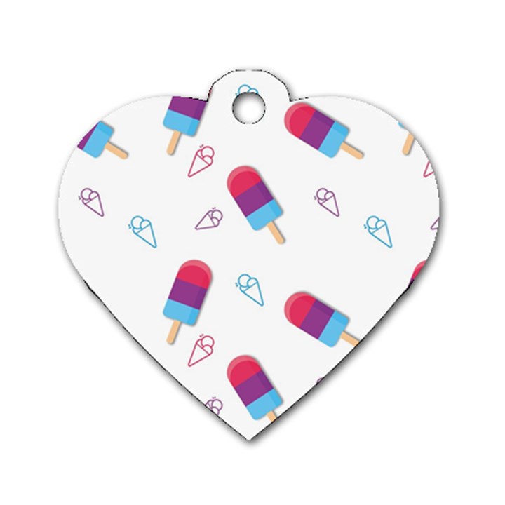 Ice Cream Popsicles Wallpaper Dog Tag Heart (One Side)