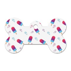 Ice Cream Popsicles Wallpaper Dog Tag Bone (Two Sides)