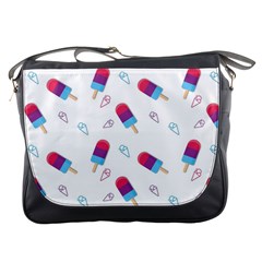 Ice Cream Popsicles Wallpaper Messenger Bag