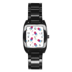 Ice Cream Popsicles Wallpaper Stainless Steel Barrel Watch