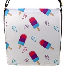 Ice Cream Popsicles Wallpaper Flap Closure Messenger Bag (S)