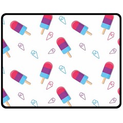 Ice Cream Popsicles Wallpaper Double Sided Fleece Blanket (Medium) 