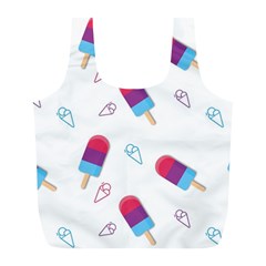 Ice Cream Popsicles Wallpaper Full Print Recycle Bag (L)