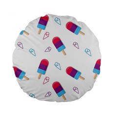 Ice Cream Popsicles Wallpaper Standard 15  Premium Flano Round Cushions