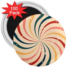 Swirl Star Pattern Texture Old 3  Magnets (100 Pack) by Ravend