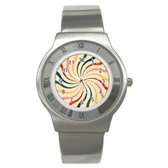 Swirl Star Pattern Texture Old Stainless Steel Watch by Ravend