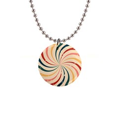 Swirl Star Pattern Texture Old 1  Button Necklace by Ravend