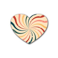 Swirl Star Pattern Texture Old Rubber Coaster (heart) by Ravend