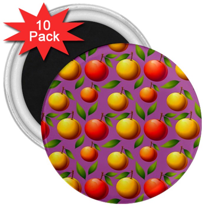 Illustration Fruit Pattern Seamless 3  Magnets (10 pack) 