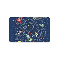 Illustration Cat Space Astronaut Rocket Maze Magnet (name Card) by Ravend