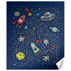 Illustration Cat Space Astronaut Rocket Maze Canvas 20  X 24  by Ravend