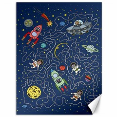 Illustration Cat Space Astronaut Rocket Maze Canvas 36  X 48  by Ravend